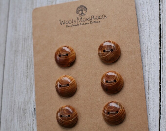 SALE! 6 Wood Buttons in Oregon Hemlock