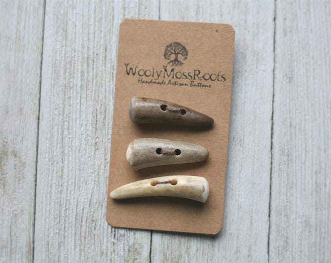 3 Toggle Buttons in Shed Deer Antler {Button Mix}