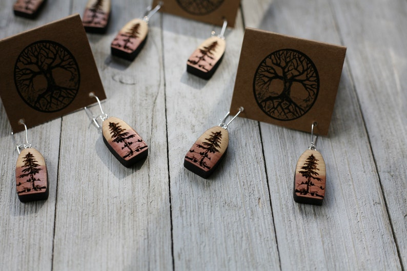 Forest Love Earrings : Red Cedar Wood Aromatherapy Earrings image 7
