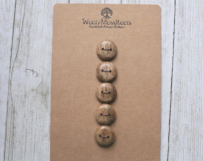 5 Handmade Buttons in Oregon Myrtlewood