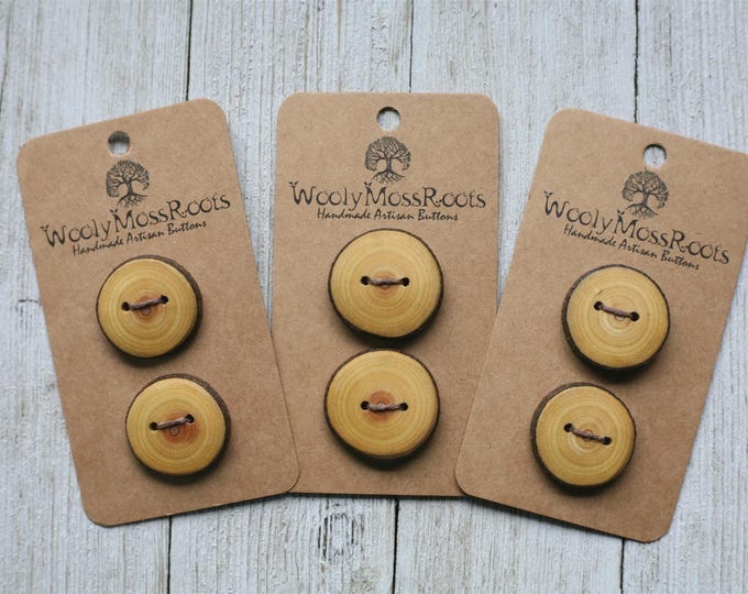 6 Rustic Branch Buttons in Oregon Cascara Wood