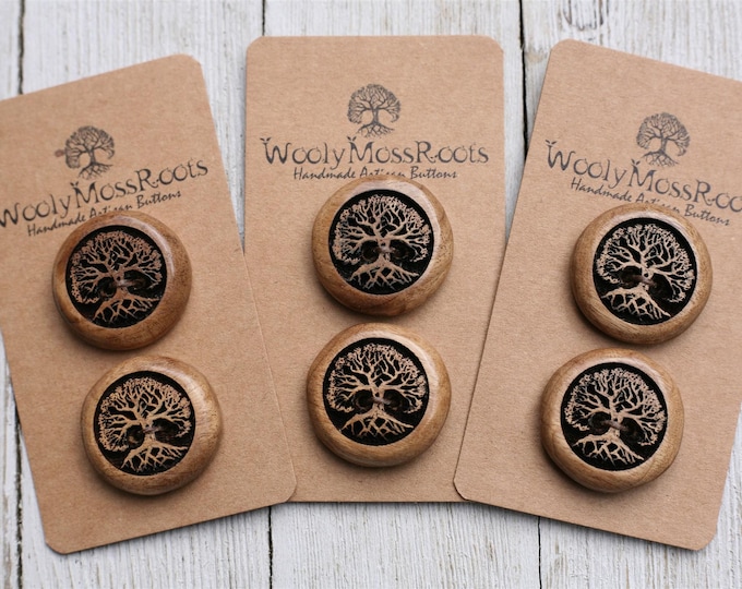 6 Tree Buttons in Oregon Myrtlewood