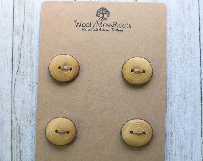 4 Cascara Wood Buttons {Handmade Wooden Buttons ~ Rustic}
