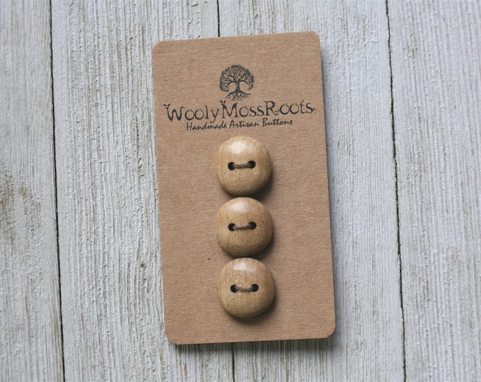 3 Buttons in Oregon Myrtlewood {Handmade Wooden Buttons}