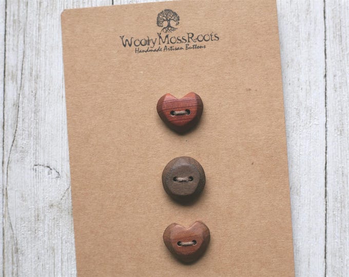 Handmade Button Mix: 3 Rustic Buttons