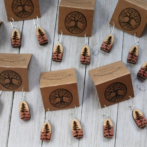 Forest Love Earrings : Red Cedar Wood Aromatherapy Earrings image 1