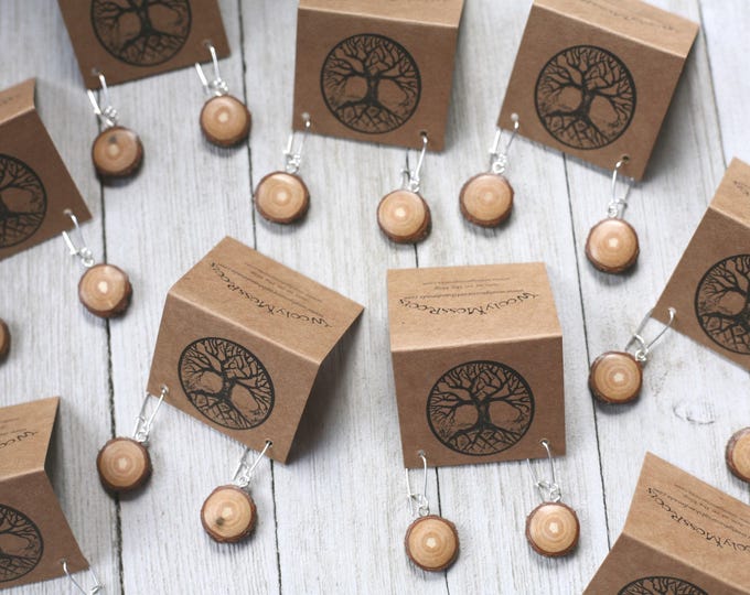 Small Wood Earrings in Sassafras