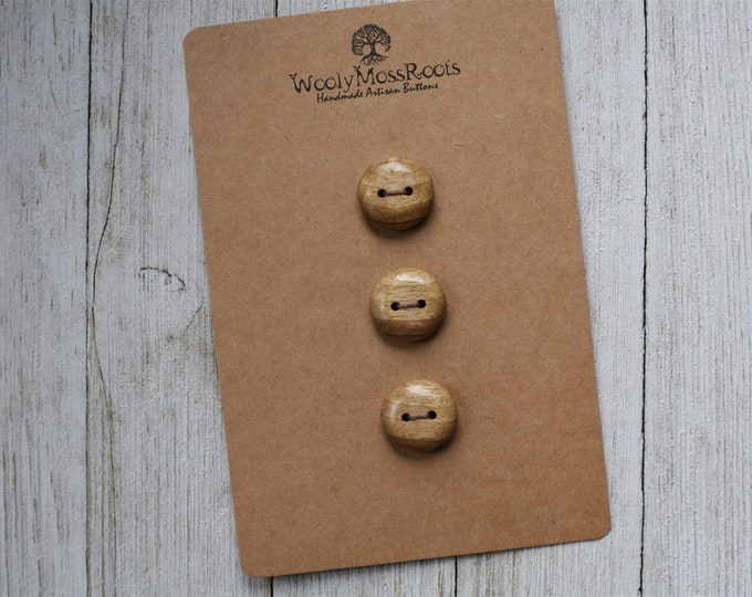 3 Wood Buttons in Oregon Myrtlewood {3/4"}