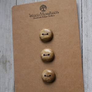3 Wood Buttons in Oregon Myrtlewood 3/4 image 2