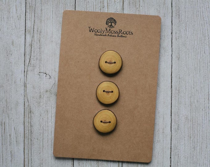 3 Rustic Branch Buttons in Oregon Cascara Wood