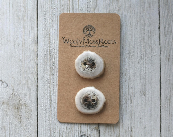 2 Handmade Buttons in Shed Deer Antler