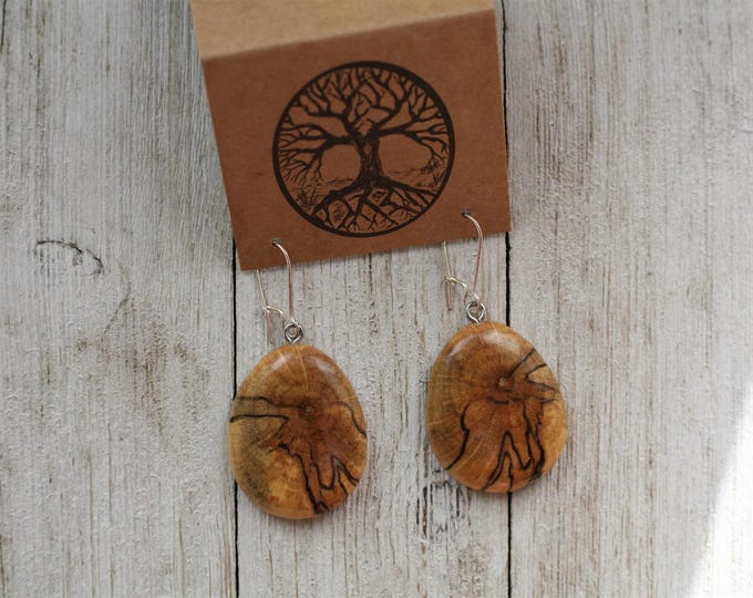 Wood Earrings in Spalted Vine Maple