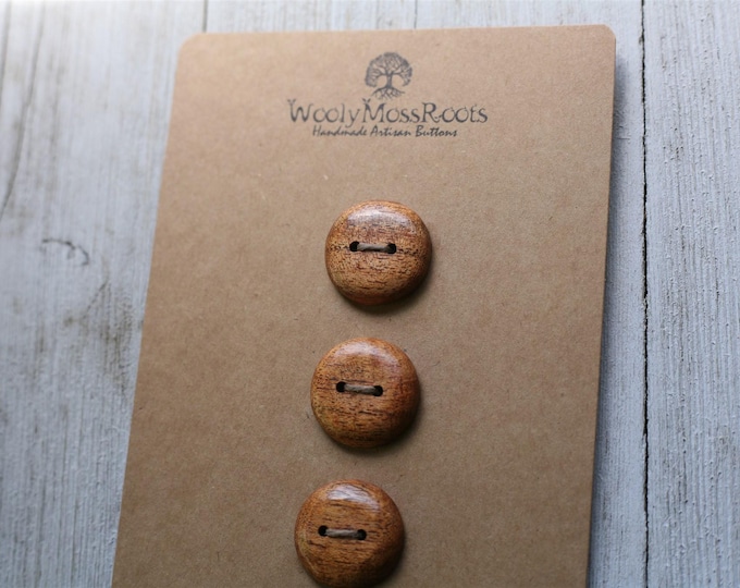 3 Wood Buttons in Oregon Madrone