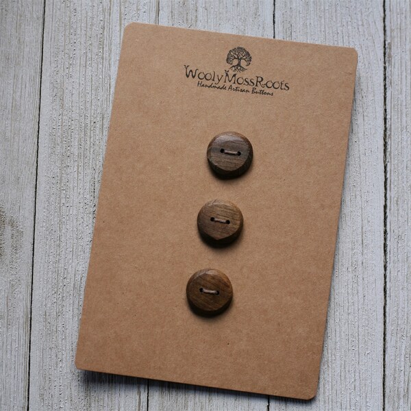 3 Rustic Wood Buttons in Oregon Myrtlewood {3/4"}