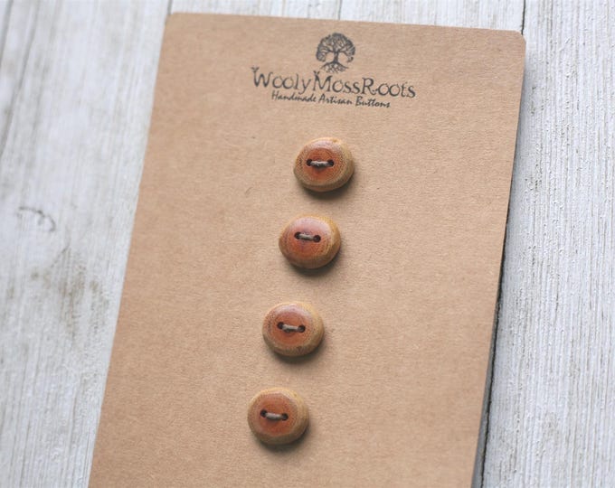 4 Handmade Wood Buttons in Buckthorn {5/8"}
