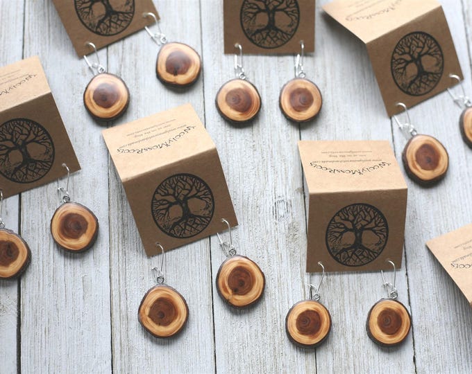 Handmade Wood Earrings in Yew