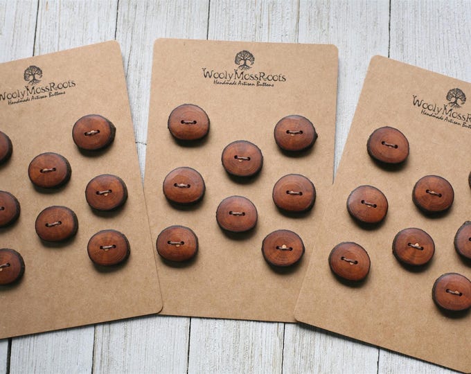Sets of 8 Rustic Branch Buttons in Huckleberry Wood