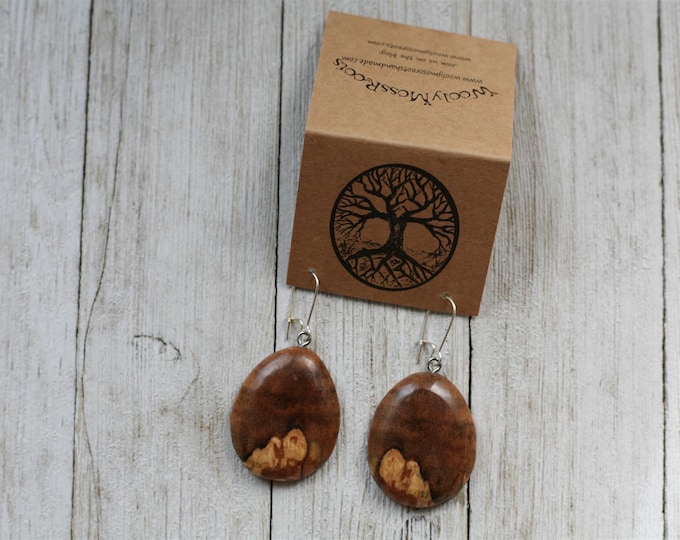 Wood Earrings in Spalted Maple