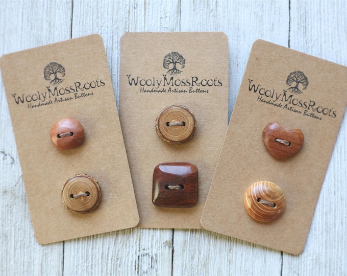 Handmade Wood Button Mix {6 Buttons}