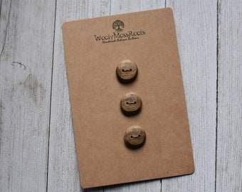 3 Rustic Wood Buttons in Oregon Myrtlewood {3/4"}