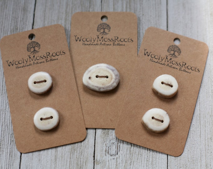 Shed Deer Antler Button Mix {5 Buttons}