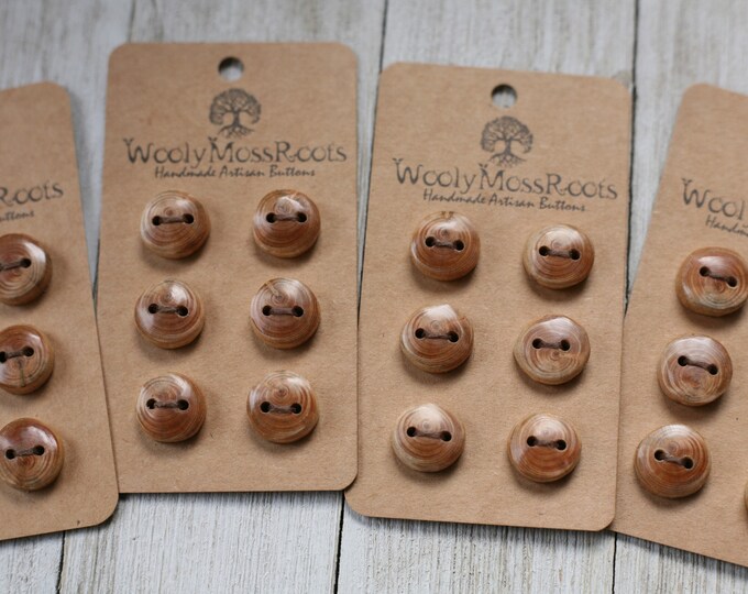 Sets of 6 Hemlock Wood Buttons {1/2"}