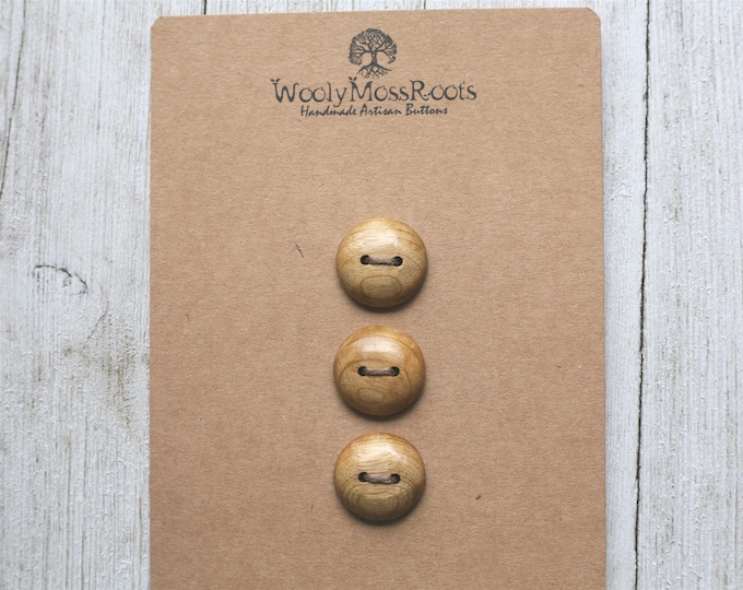 3 Buttons in Oregon Myrtlewood {Handmade Wooden Buttons}
