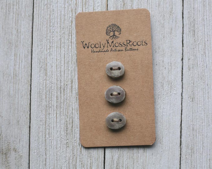 3 Tiny Handmade Buttons in Shed Deer Antler