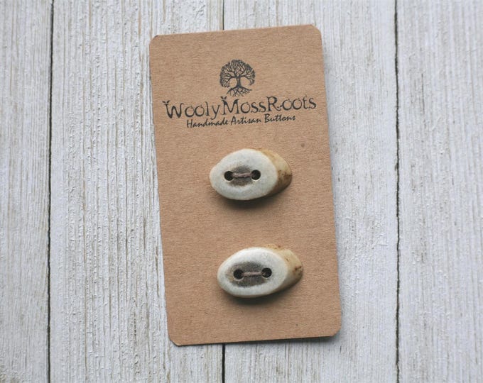 2 Handmade Buttons in Shed Deer Antler