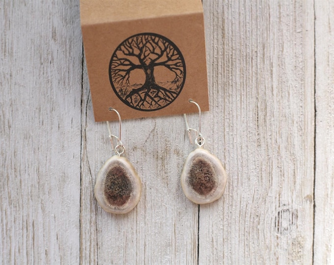 Handmade Earrings in Shed Deer Antler