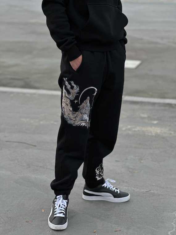 Heavy Embroidery Kitsune Fox Sweatpants 400GSM - UNISEX