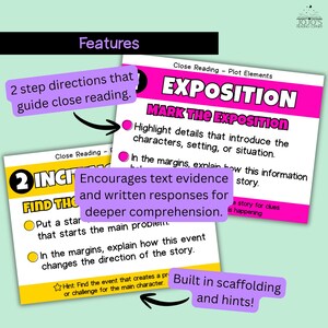 Plot Elements Annotation Task Cards | Fiction Close Reading Activity | Reading Comprehension Digital Graphic Organizer image 4