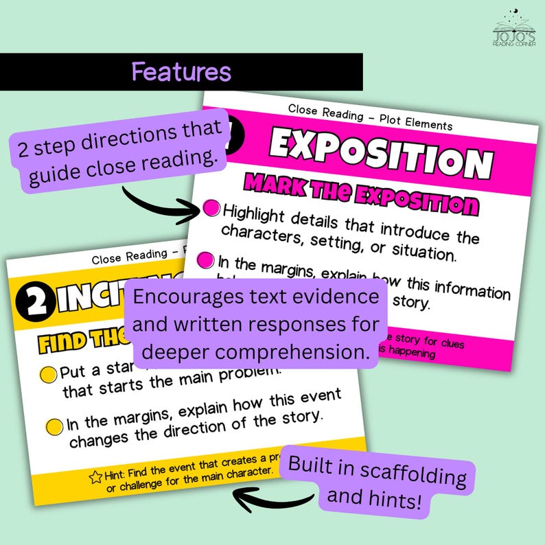 Plot Elements Annotation Task Cards | Fiction Close Reading Activity | Reading Comprehension Digital Graphic Organizer image 4