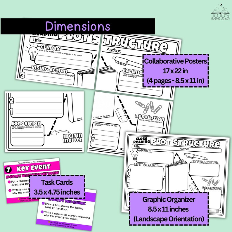 Plot Elements Annotation Task Cards | Fiction Close Reading Activity | Reading Comprehension Digital Graphic Organizer image 8
