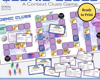 Context Clues Board Game | Middle School ELA Test Prep Games | Printable Vocabulary Game | Context Clues Practice Activities