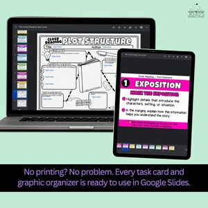 Plot Elements Annotation Task Cards | Fiction Close Reading Activity | Reading Comprehension Digital Graphic Organizer image 7