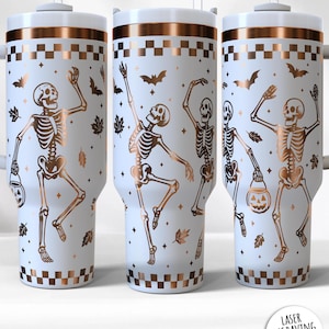 Dancing Skeletons SVG, Halloween Laser File, Funny Skeleton SVG, Halloween Laser Wrap, 40oz Laser Tumbler Wrap, Stanley Wrap SVG