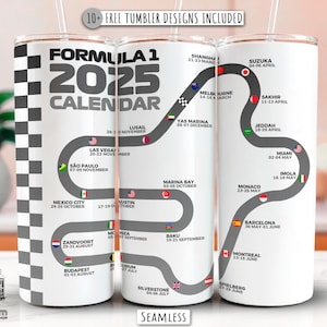 Kalender Formule 1 Tumbler Wrap 2025, racewagens 20oz mager, F1-sublimatieontwerp, naadloze digitale download Formule 1, sportwagens, png PNGEgg
