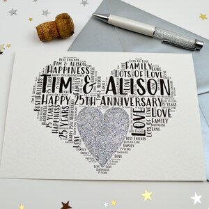 Tarjeta personalizada para el 25.º aniversario de bodas