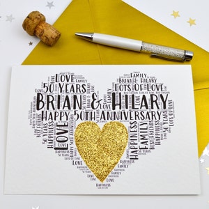 Carte personnalisée pour le 50e anniversaire de mariage