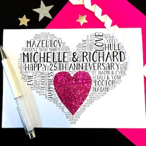 25th Wedding Anniversary Personalised Card
