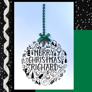 Golf Bauble Card personalizzata - Golf Christmas Card - Card per golfista - Golf Gift