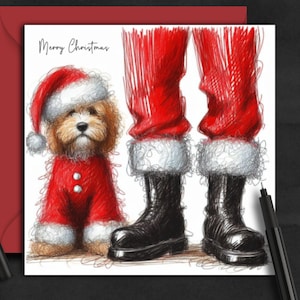 Cartão de Natal GOLDEN COCKAPOO DOG (fc). O cartão ideal para enviar a um pai, mãe, pai, amigo, passeador de cães ou tosador de cães cockapoo