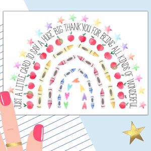 Carte de remerciement arc-en-ciel pour professeur