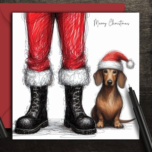 Carte de Noël pour chien DACHSHUND (fc) Une carte de Noël pour chaque magnifique propriétaire de doxie à poil lisse, parent de chien, famille, ami ou toiletteur de chien