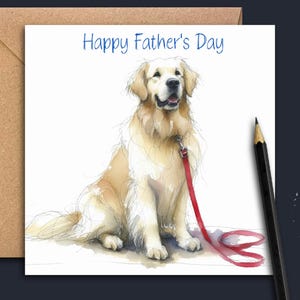 GOLDEN RETRIEVER Vaderdagkaart (RedLead) Een vaderdagkaart van een Golden Retriever om te geven aan papa, de hond, vader, stiefvader of opa