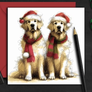 Carte de Noël AMIS GOLDEN RETRIEVER. Une carte de Noël pour chaque magnifique propriétaire de chien d'arrêt, parent de chien, famille, ami ou toiletteur de chien