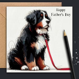 Biglietto per la festa del papà con un cane da montagna bernese (RedLead) Biglietto per la festa del papà con un cane da montagna bernese per papà, nonno, marito, figlio o fratello