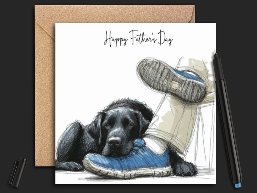 LABRADOR BLACK Dog Father's Day Card, Card for Dog Dad, the Dog Father ...