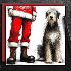 Biglietto di Natale per il cane IRISH WOLFHOUND. Un biglietto di Natale per ogni proprietario di Irish Wolfhound, genitore di cane, famiglia o amico di questi gentili giganti.
